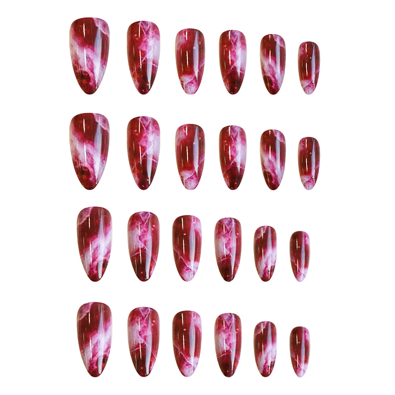 Raspberry Watercolor Press-On Nails