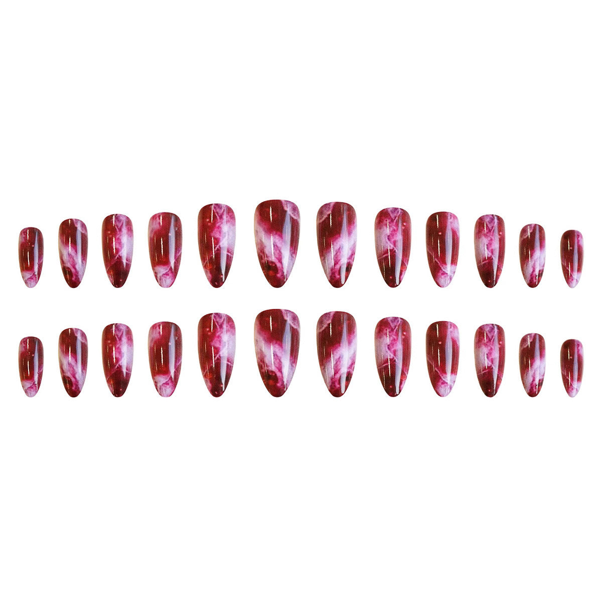 Raspberry Watercolor Press-On Nails