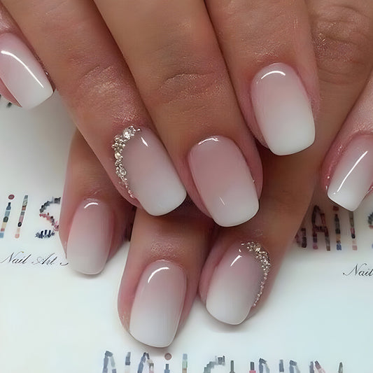 Ombré White Press-On Nails